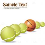 Lineup of Tennis and Basketball Balls with Sample Text